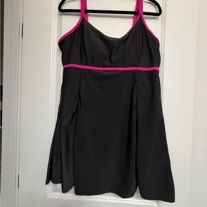 Black Dress with Pink Trim